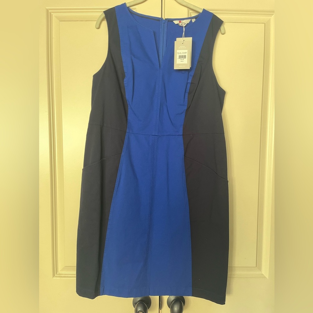 Boden Blue and Black Midi Dress